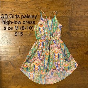 GB Girls printed high-low hem dress